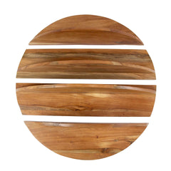 Wandschap Rond - Set van 4 - 90x22x90 cm - Naturel - Margosa