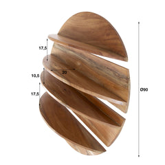 Wandschap Rond - Set van 4 - 90x22x90 cm - Naturel - Margosa