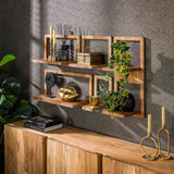 Wandschap Curvy - Set van 5 - 30x23x65 cm - Naturel - Acacia