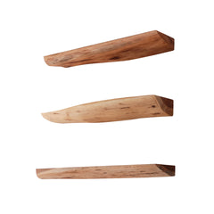 Wandschap Edge 60cm - Set van 3 - 60x13x4 cm - Naturel - Acacia
