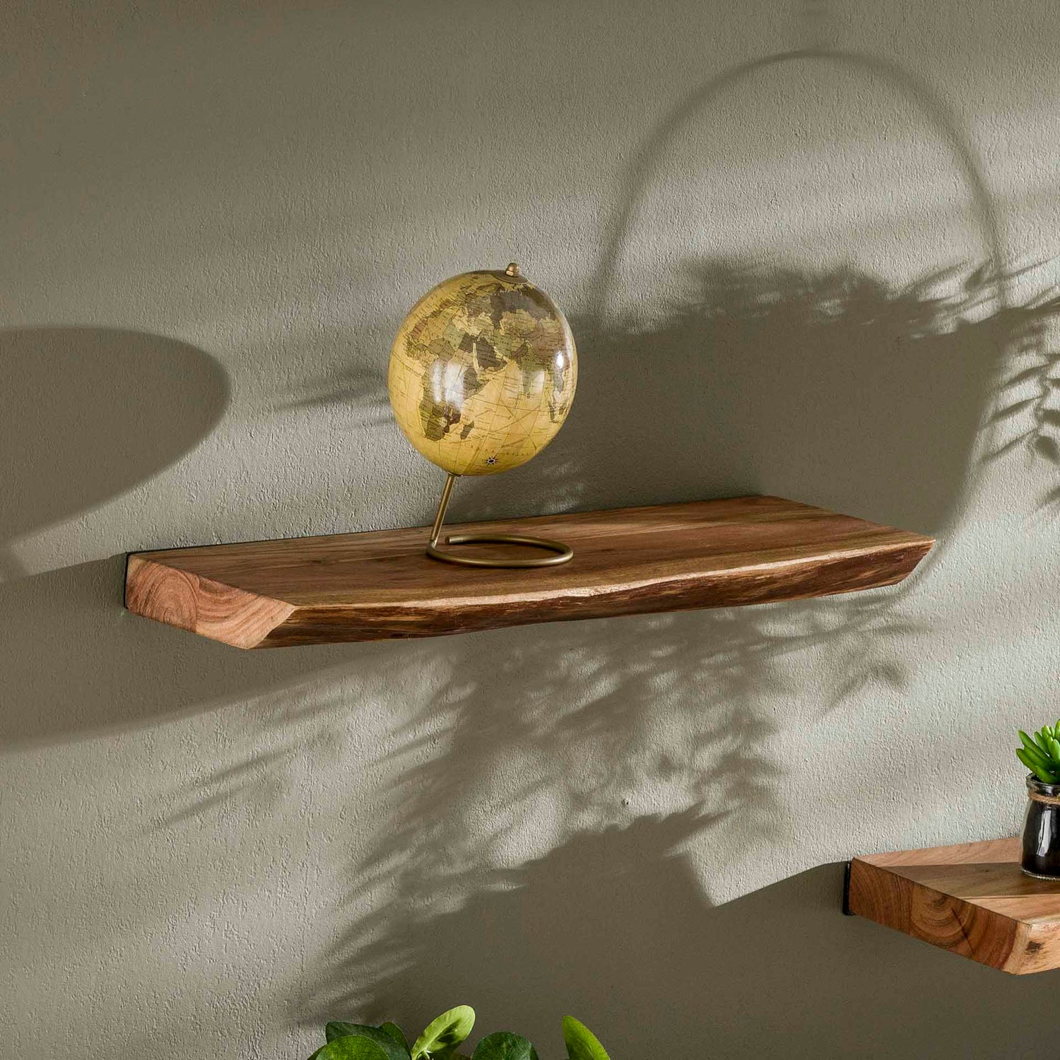 Wandplank 60 Edge - 60x20x4 cm - Naturel - Acacia