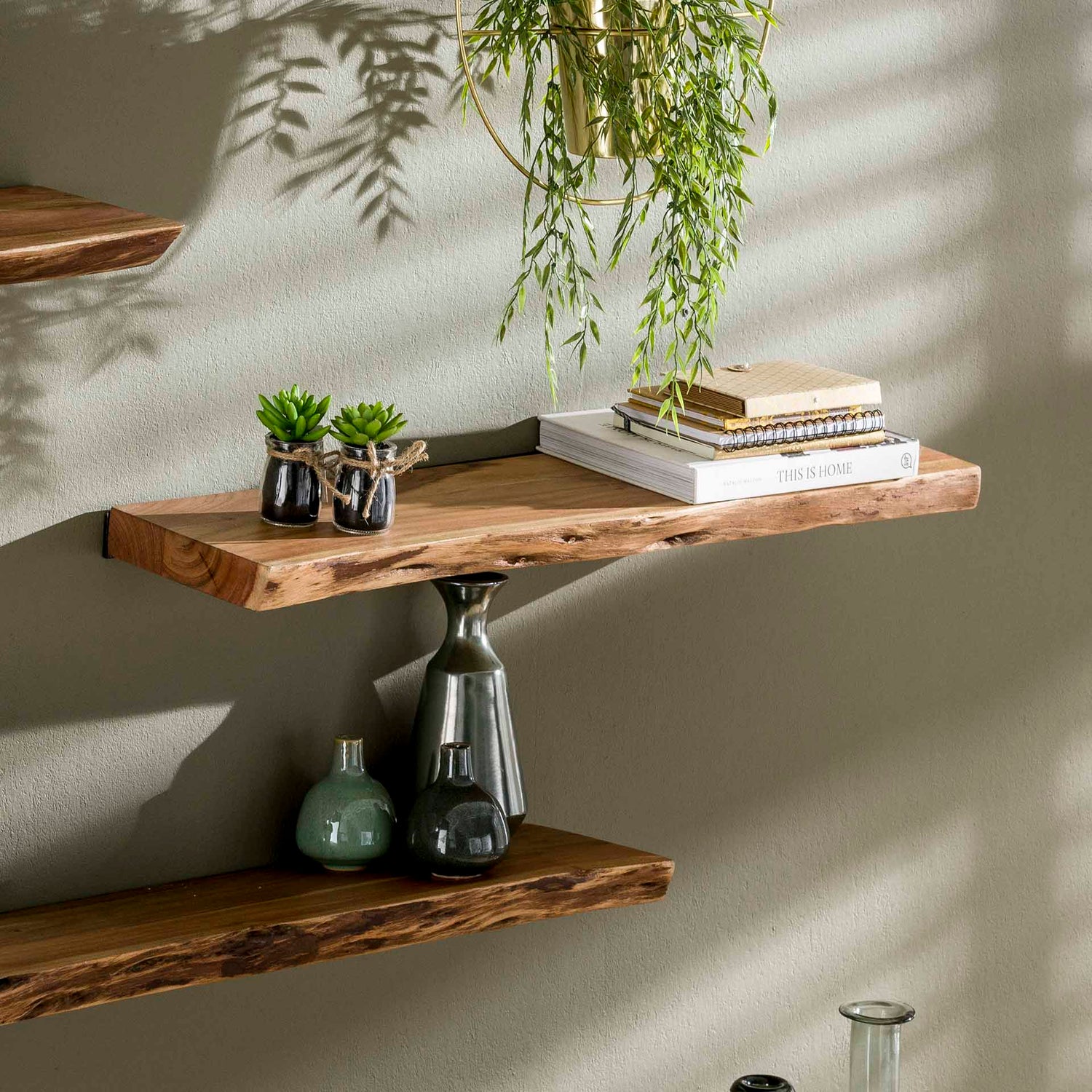 Wandplank 90 Edge - 90x20x4 cm - Acacia Naturaal