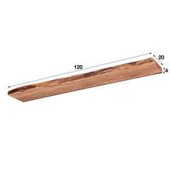 Wandplank 120 Edge - 120x20x4 cm - Naturel - Acacia