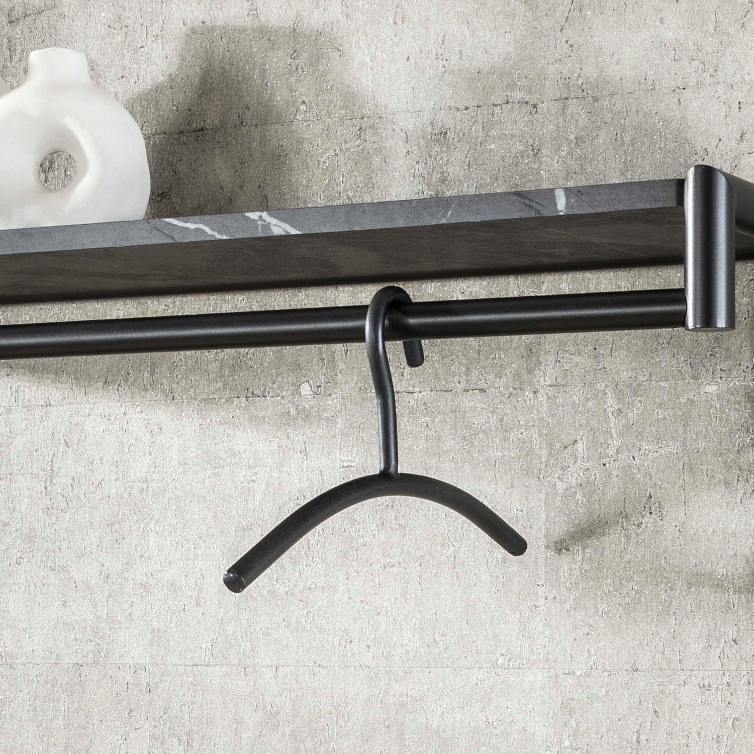 Garderobehanger ronde buis 6 stuks - 45x1,6x19,5 cm - Gun Metal