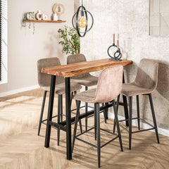 Bartafel Live Edge - 125x46x93 cm - Naturel - Acacia