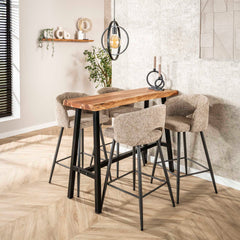 Bartafel Live Edge - 125x46x93 cm - Naturel - Acacia
