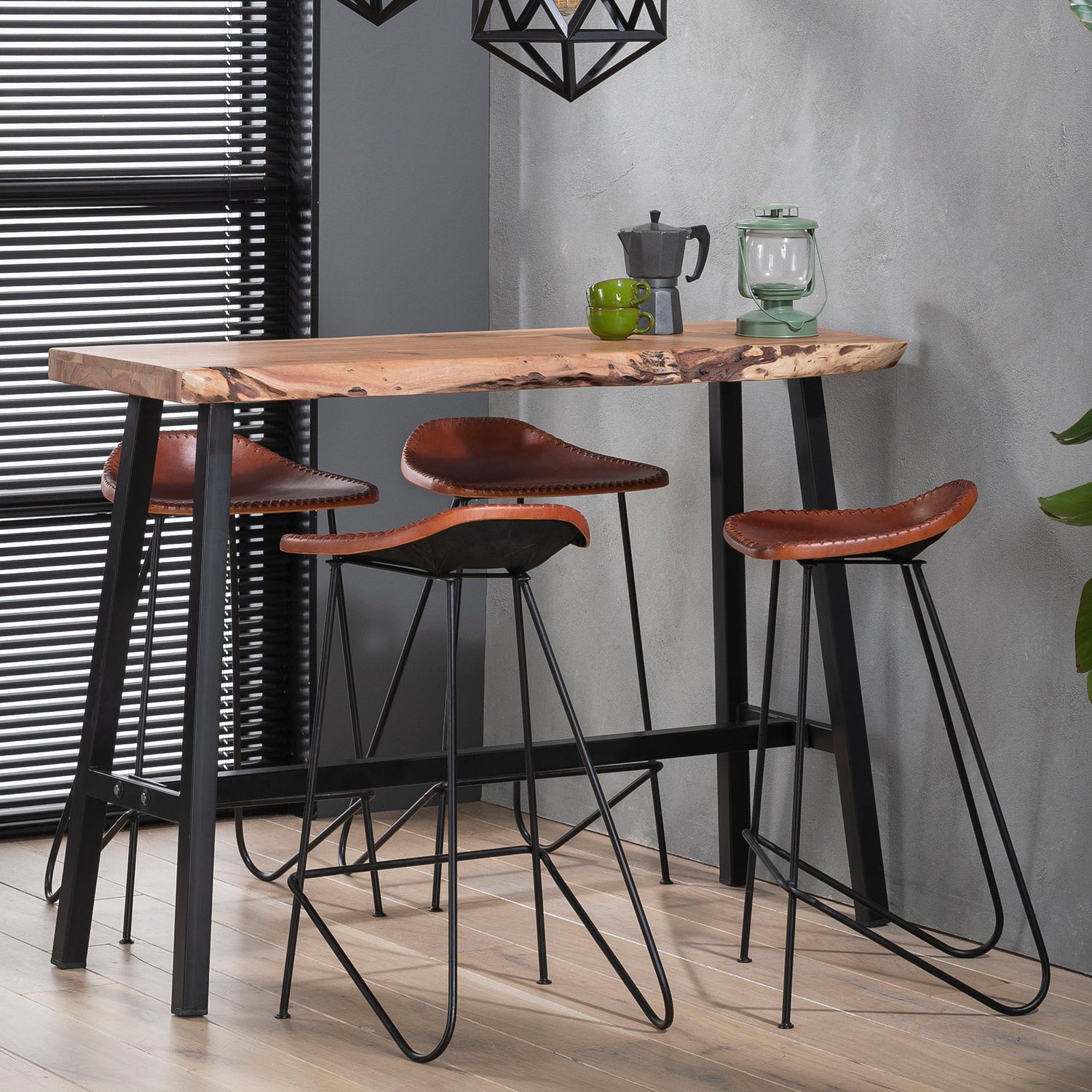Bartafel Live Edge - 125x46x93 cm - Naturel - Acacia