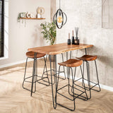 Bartafel Edge 130 cm - 130x70x92 cm - Naturel - Acacia