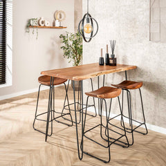 Bartafel Edge 130 cm - 130x70x92 cm - Naturel - Acacia