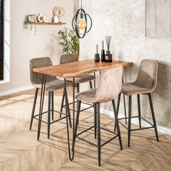 Bartafel Edge 130 cm - 130x70x92 cm - Naturel - Acacia