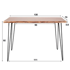 Bartafel Edge 130 cm - 130x70x92 cm - Naturel - Acacia