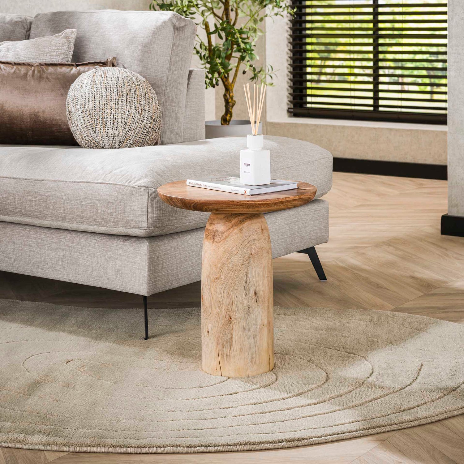 Bijzettafel River Solid L - 40x40x45 cm - Naturel - Acacia