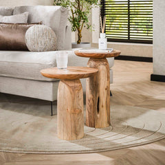 Bijzettafel River Solid L - 40x40x45 cm - Naturel - Acacia