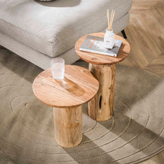 Bijzettafel River Solid L - 40x40x45 cm - Naturel - Acacia