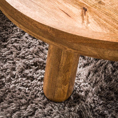 Salontafel Tripod - Set van 2 - 80x80x41 cm - Zandkleur - Mango