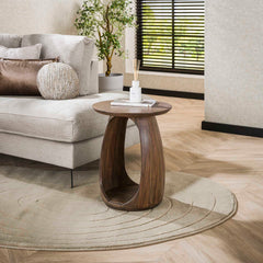 Bijzettafel Flow Solid S - 45x45x56 cm - Glaze Brown - Acacia