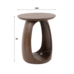 Bijzettafel Flow Solid S - 45x45x56 cm - Glaze Brown - Acacia