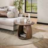 Bijzettafel Flow Solid M - 60x60x46 cm - Glaze Brown - Acacia