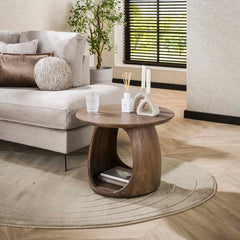 Bijzettafel Flow Solid M - 60x60x46 cm - Glaze Brown - Acacia