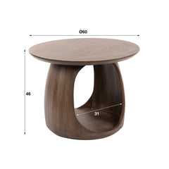 Bijzettafel Flow Solid M - 60x60x46 cm - Glaze Brown - Acacia