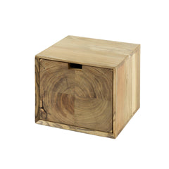 Nachtkastje Block Zwevend met 1 Lade - 30x29x25 cm - Naturel - Acacia