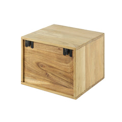 Nachtkastje Block Zwevend met 1 Lade - 30x29x25 cm - Naturel - Acacia