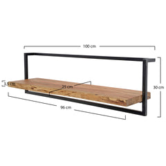 Wandplank Edge 100cm - 100x25x30 cm - Naturel - Acacia