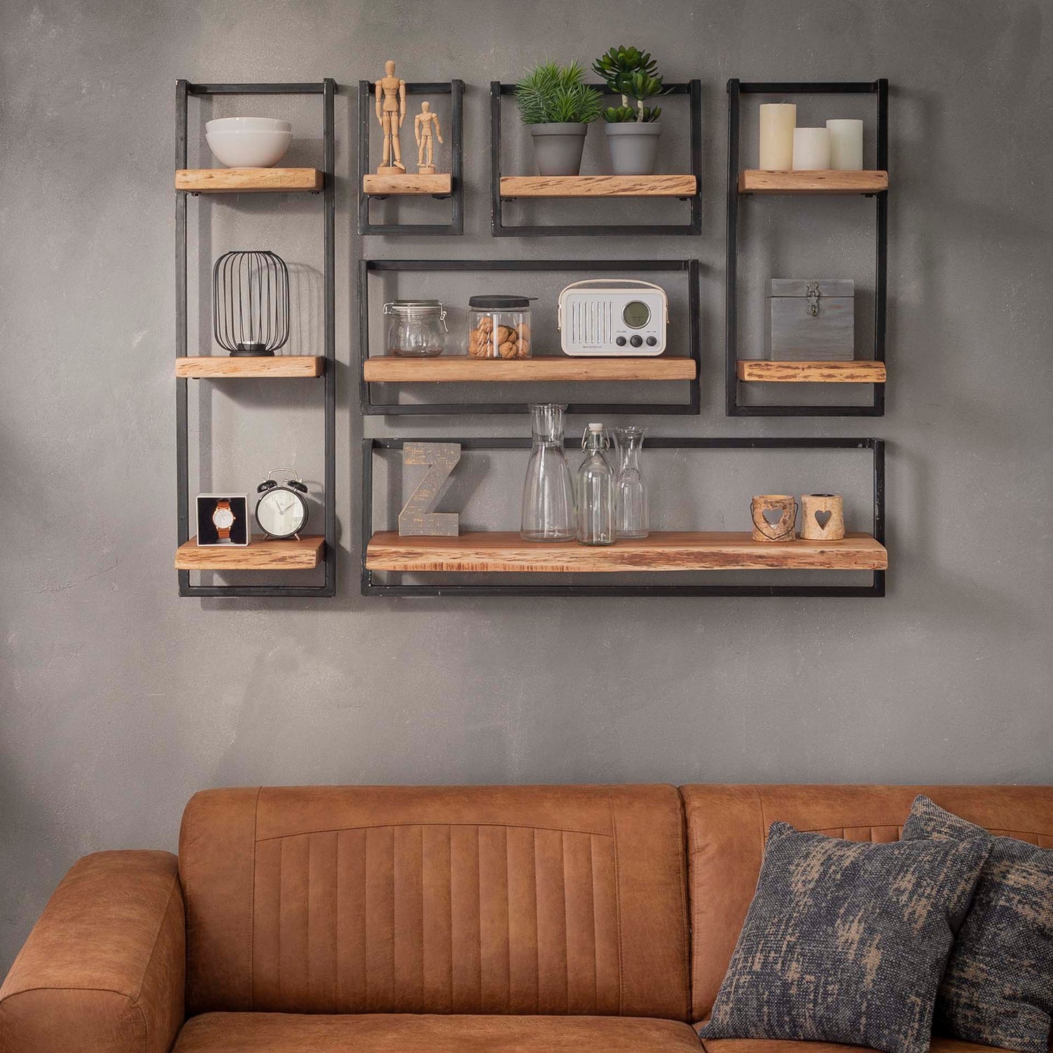 Wandplank Edge - 30x25x65 cm - Acacia Naturel