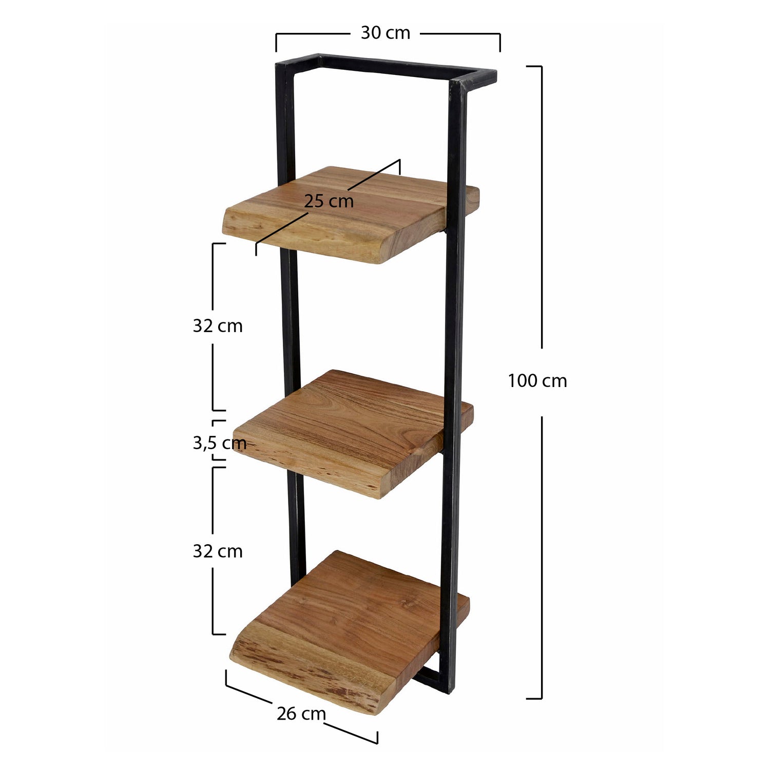 Wandplank Edge 30cm - 30x25x100 cm - Acacia Naturel