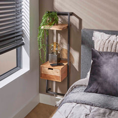 Nachtkastje Air Solid XS - 30x30x100 cm - Naturel - Acacia