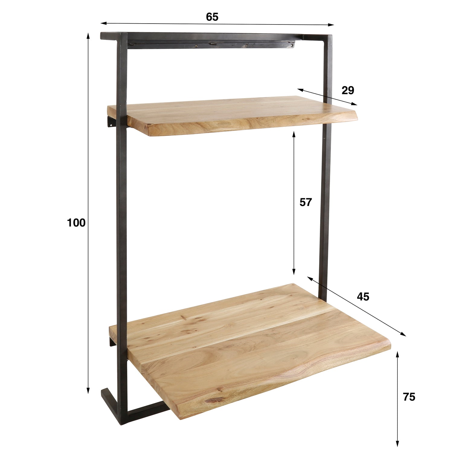 Desk Air Solid - 65x45x100 cm - Naturel - Acacia