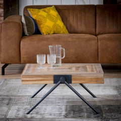 Salontafel Teca Balance - 70x70x33 cm - Verweerd - Teakhout