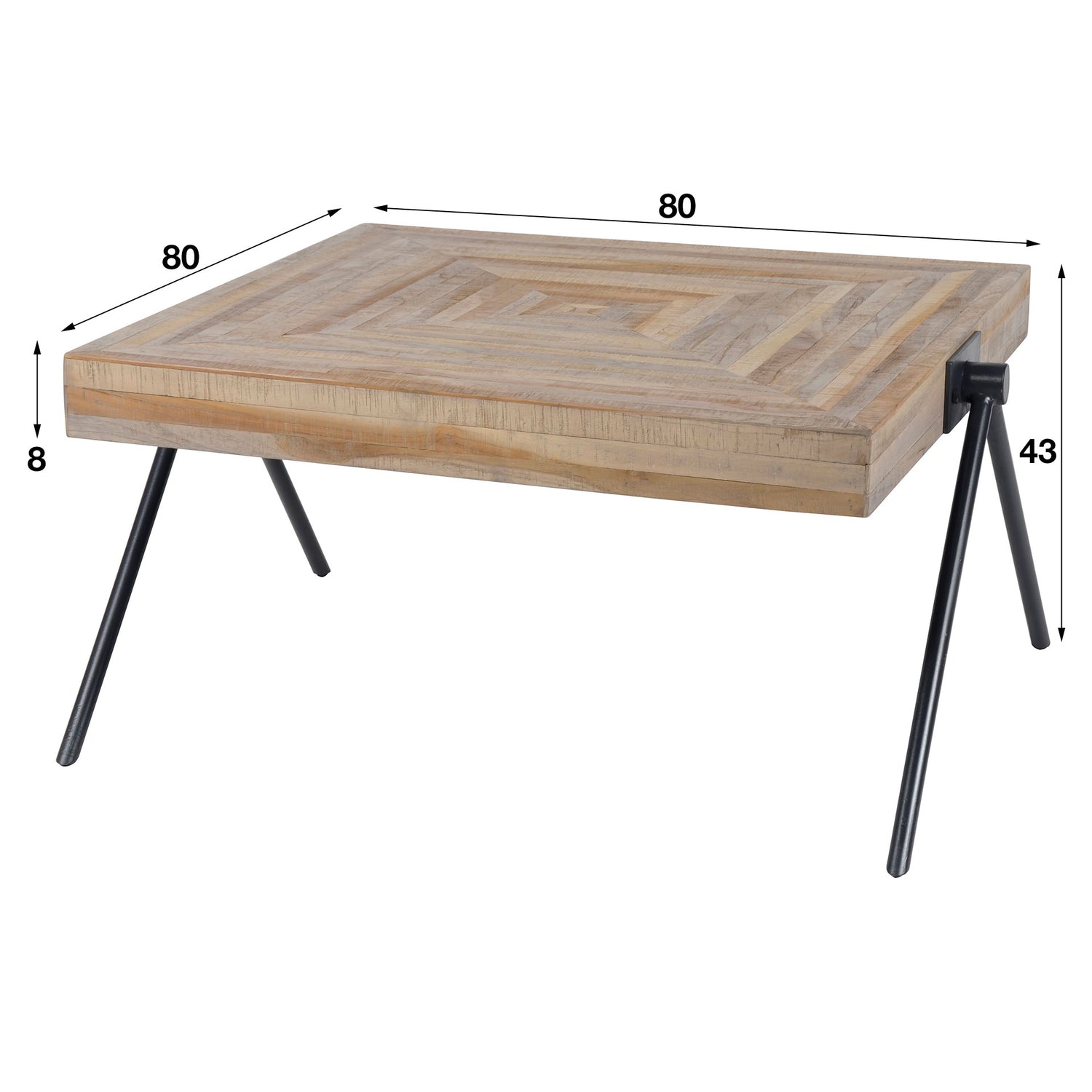 Salontafel Teca Balance - 80x80x43 cm - Verweerd - Teakhout
