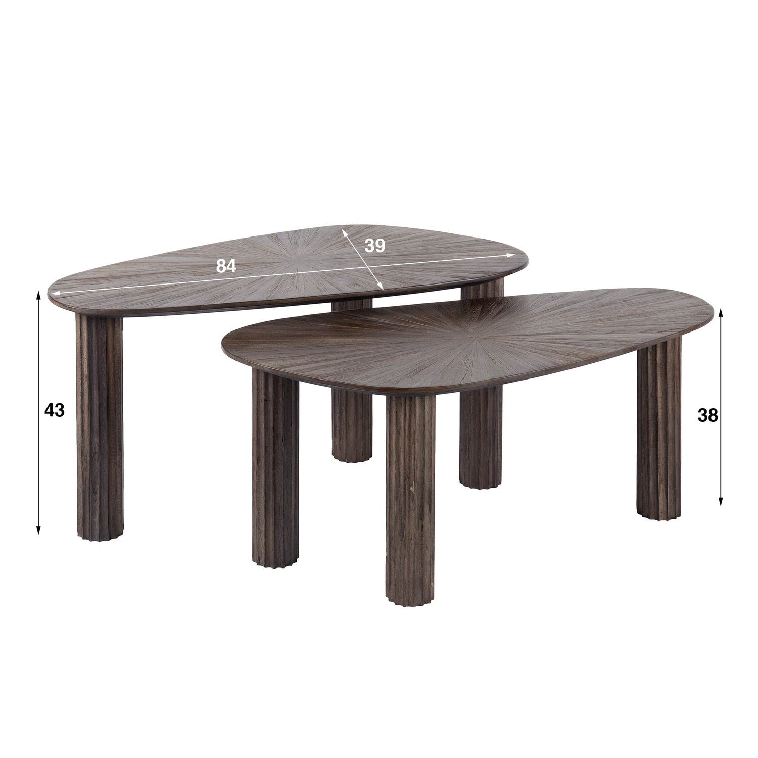 Salontafel Maya - 84x39x43 cm - Rust Brown - Teak