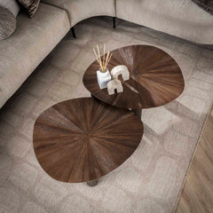 Salontafel Maya Teak Driehoekig - Set van 2 - 75x61x45 cm - Rust Brown - Teak