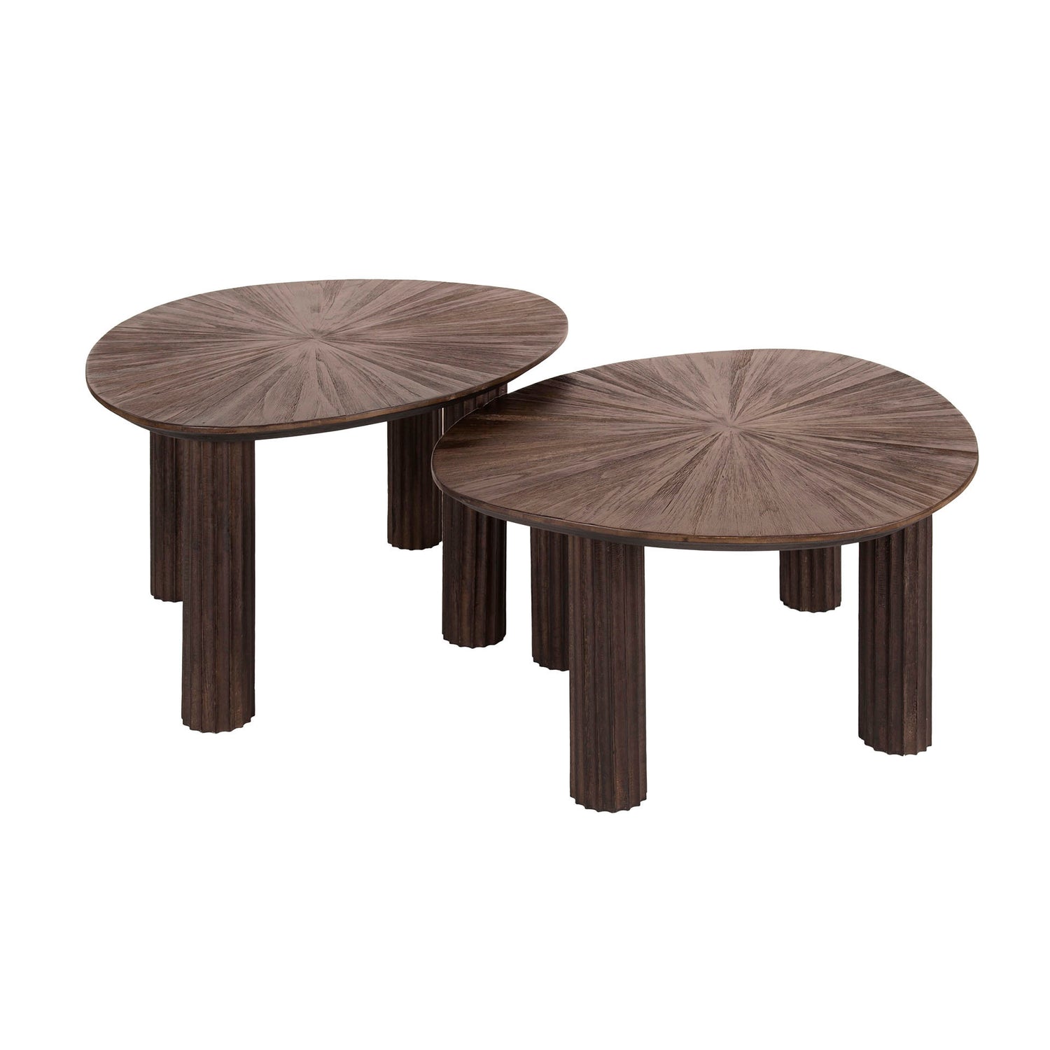 Salontafel Maya Teak Driehoekig - Set van 2 - 75x61x45 cm - Rust Brown - Teak