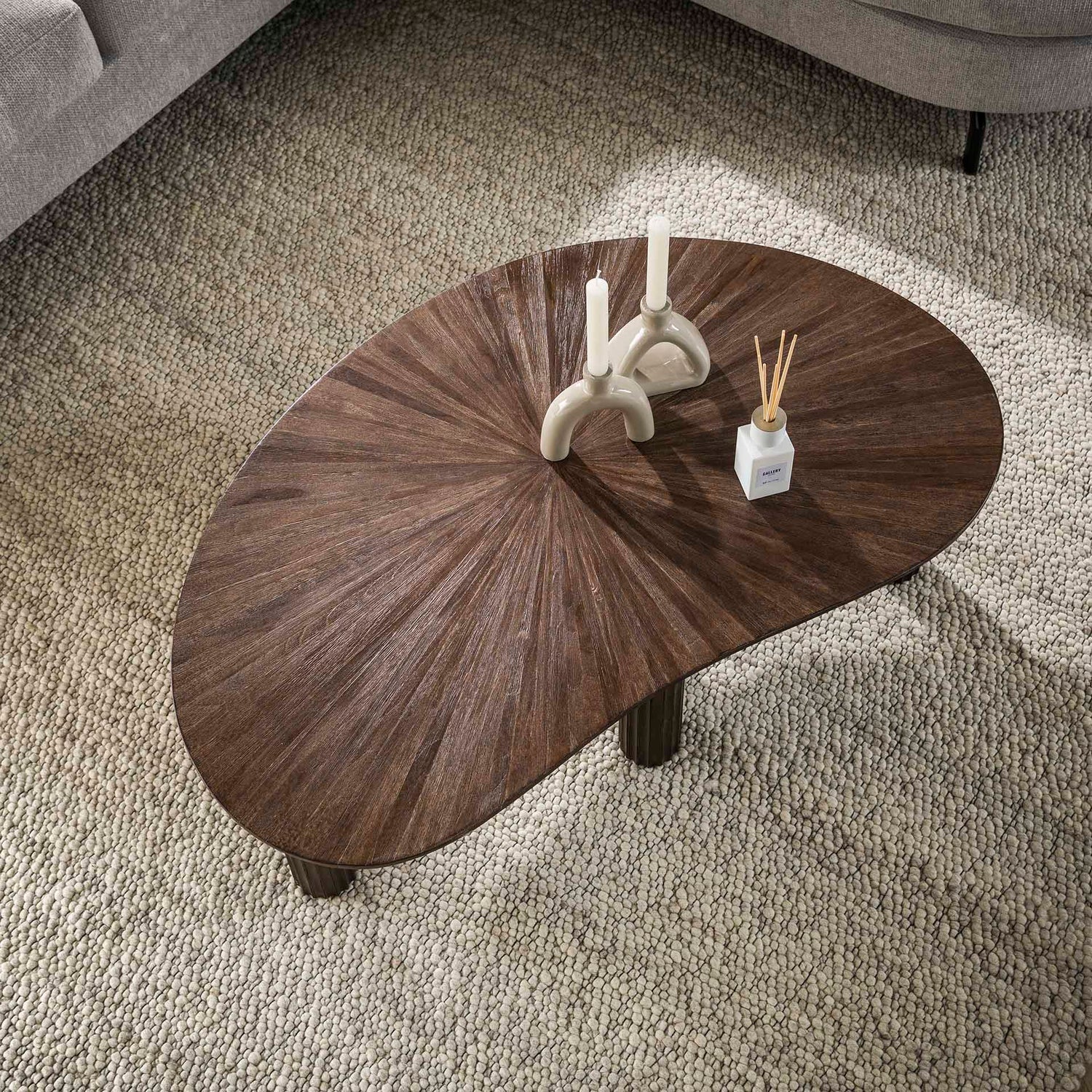 Salontafel Maya Niervormig - 110x68x36 cm - Rust Brown - Teak