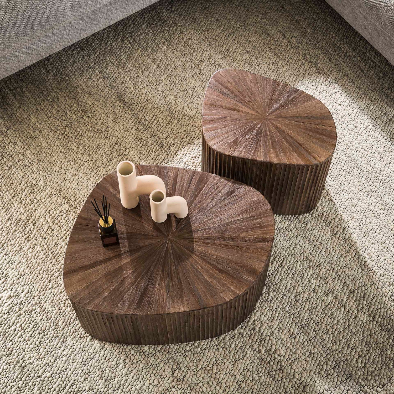 Salontafel Maya Vierhoekig XL - Set van 2 - 73x68x31 cm - Rust Brown - Teak