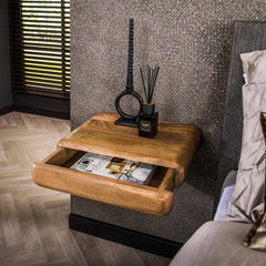 Nachtkastje Sleek - 45x35x10 cm - Zandkleur - Mango
