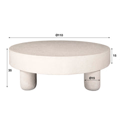 Salontafel Bulky Stone - 110x110x35 cm - Marmer Composiet