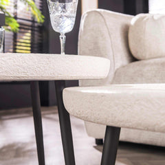 Salontafel Flat Round Stone Set - 70x70x35 cm - Marmer Composiet