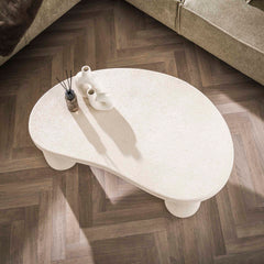 Salontafel Kiezel Organisch XL - 110x70x38 cm - Marmer Composiet