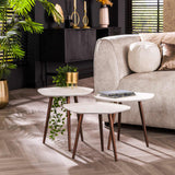 Salontafel Point Stone Set - 42x47x43 cm - Marmer - Composiet