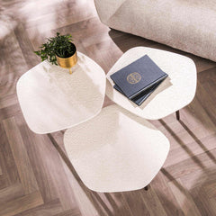 Salontafel Point Stone Set - 42x47x43 cm - Marmer - Composiet