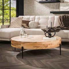 Salontafel Bulky Wood - 120x120x35 cm - Naturel - Acacia