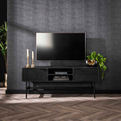 TV-meubel 2D Marina - 140x40x56 cm - Zwart - Mango