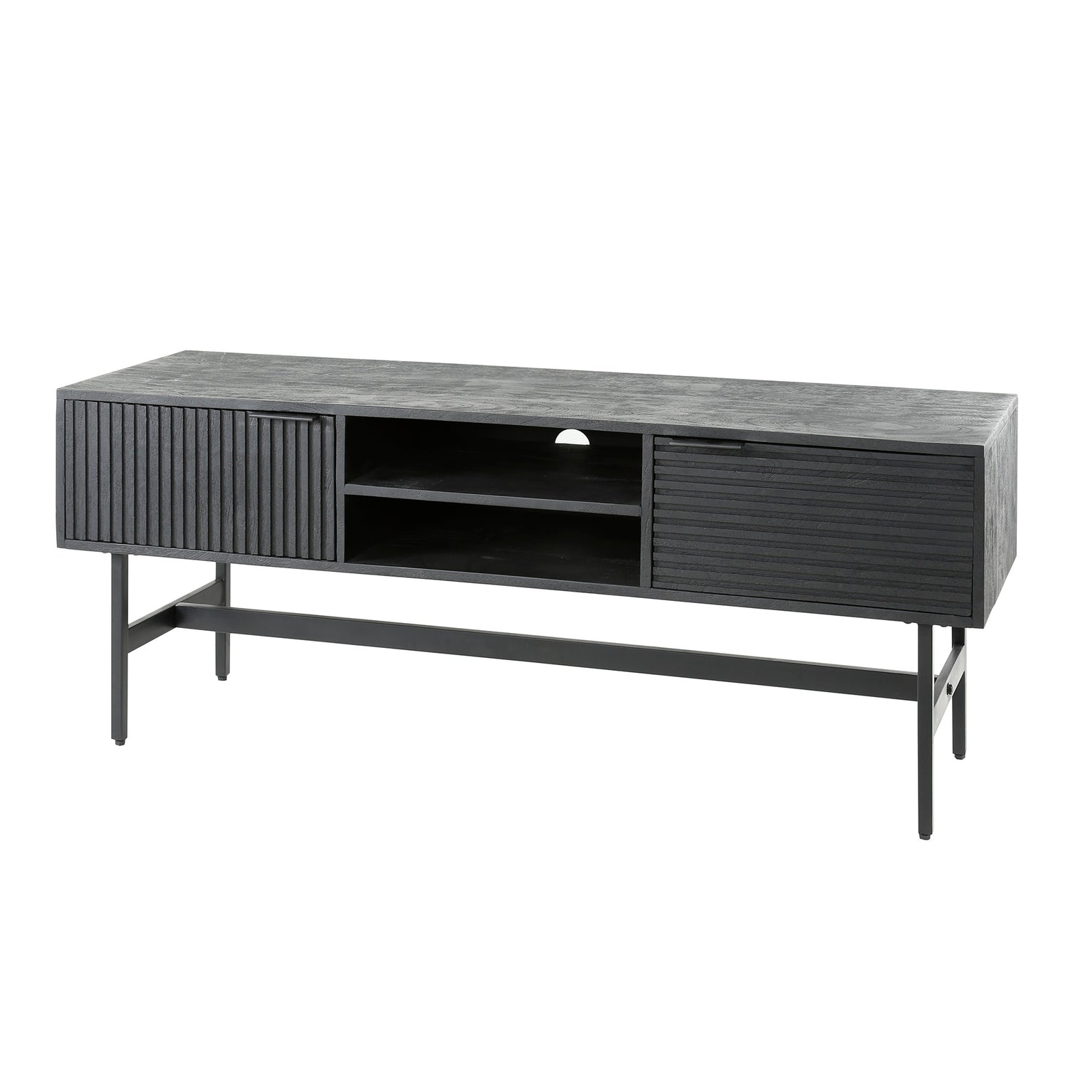 TV-meubel 2D Marina - 140x40x56 cm - Zwart - Mango