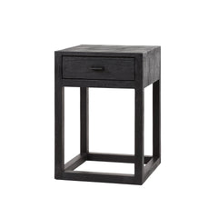 Nachtkastje 1L Black Square - 35x35x50 cm - Zwart - Acacia