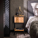 Nachtkastje met 1 lade XS Straight Wood - 30x30x55 cm - Naturel - Acacia