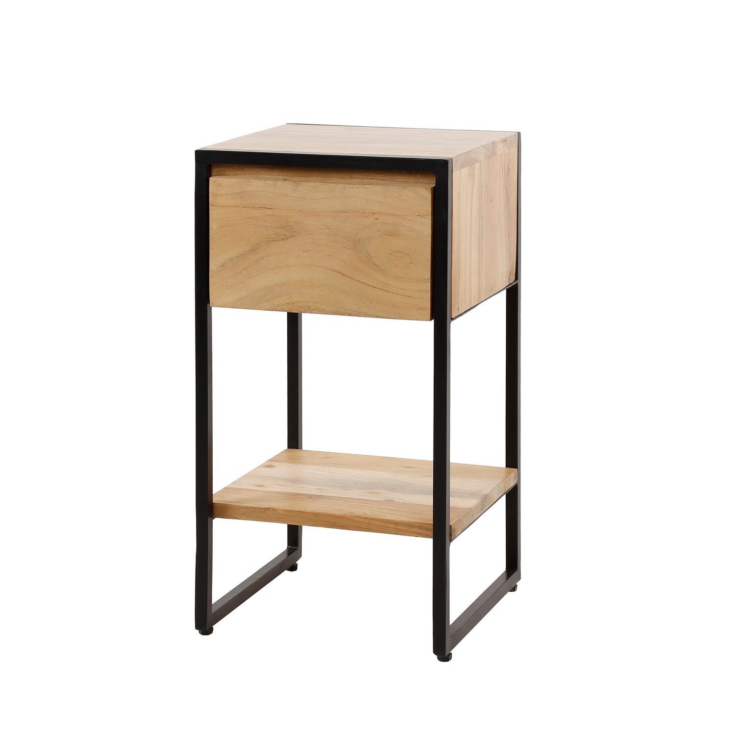 Nachtkastje met 1 lade XS Straight Wood - 30x30x55 cm - Naturel - Acacia